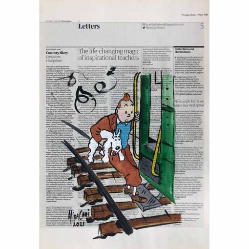 Alida Cahi - Tintin Jumps on a Train