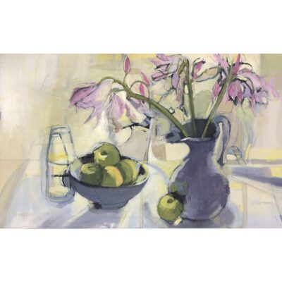 Claudia Treagus - Still Life with March Lilies and Apples
