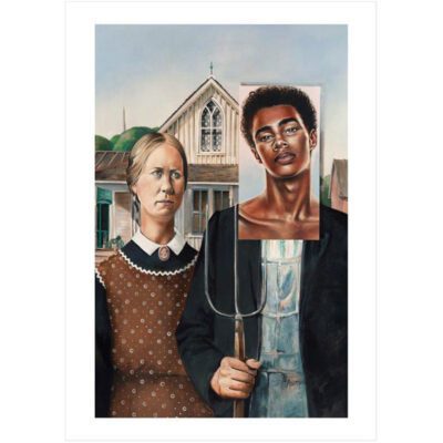 Johan Alberts - Akono in this pop art based off Wood's "American Gothic"