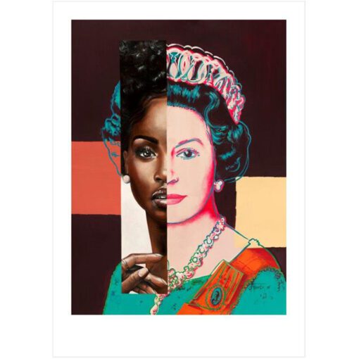 Johan Alberts - Malaika Abeena in this pop art based off Warhols's portrait "Queen Elizabeth II of the United Kingdom"